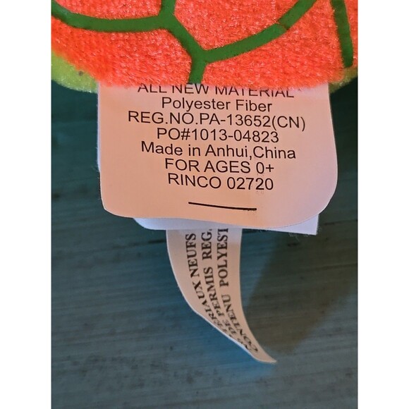 Stuffed Animal Colorful Green Orange Shell Turtle 5.5" × 4.5" Tortoise Plush - Picture 9 of 11